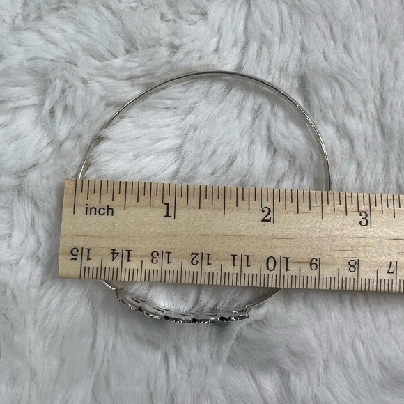 Chalcedony 925 Adjustable Bangle Arrow Feather Design Bracelet - Picture 6 of 6